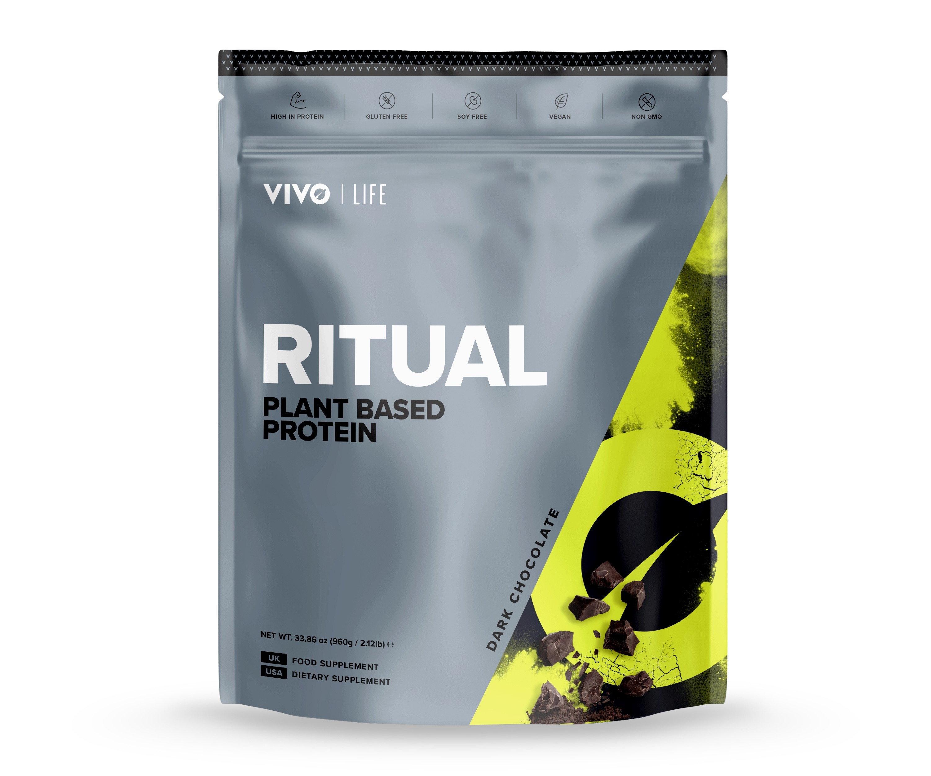 Protein Vivo Ritual vegan dark choco 960g  